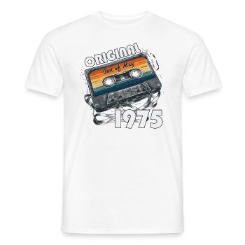 Cassette May 1975 Vintage 1975 Birthday 1975 - Men's T-Shirt - white - Front - AI Model Male 178 dark (178cm)