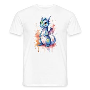 Kawaii Aquarell Drache - Niedliche Fantasy Kunst - Männer T-Shirt - Weiß - Vorne - AI Model Male 178 dark (178cm)