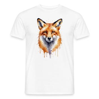 Foxy Watercolor - A Brush with Nature - Men's T-Shirt - white - Front - AI Model Male 178 dark (178cm)