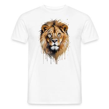 Lion majestueux aquarelle - T-shirt homme - blanc - Devant - AI Model Male 178 dark (178cm)