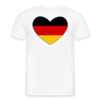 Germany Heart Flag - Men's T-Shirt - white - Front - AI Model Male 178 dark (178cm)