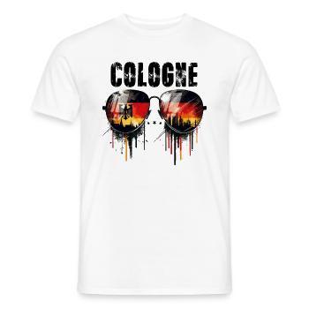 Lunettes de soleil Cologne Design avec drapeau allemand - T-shirt homme - blanc - Devant - AI Model Male 178 dark (178cm)