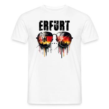 Erfurt Sunglasses Design with German Flag - Men's T-Shirt - white - Front - AI Model Male 178 dark (178cm)