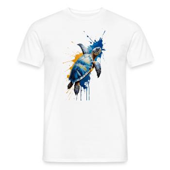 Watercolor Turtle - Peaceful Aquatic Creature - Men's T-Shirt - white - Front - AI Model Male 178 dark (178cm)