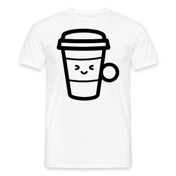 Kaffeebecher - Männer T-Shirt - Weiß - Vorne - AI Model Male 178 dark (178cm)