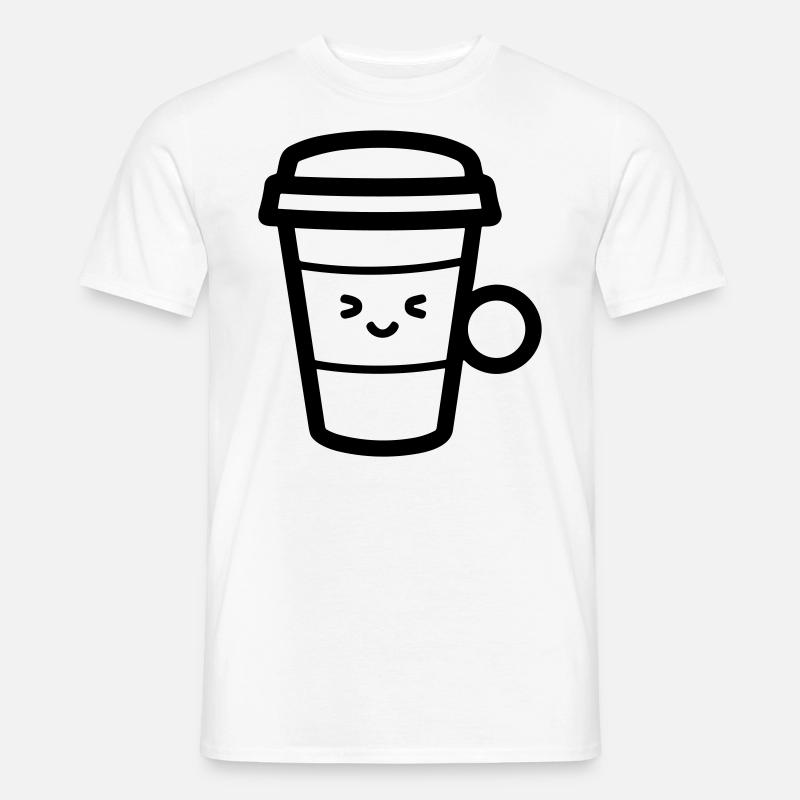 Kaffeebecher - Männer T-Shirt - Weiß
