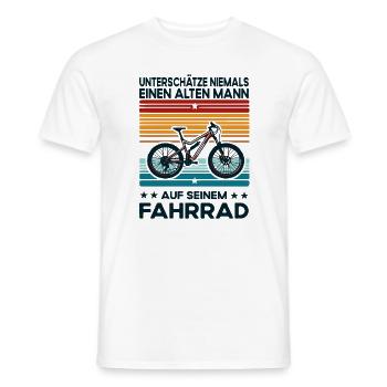 Alter Mann - Fahrrad Motiv im Retro Style - Männer T-Shirt - Weiß - Vorne - AI Model Male 178 dark (178cm)