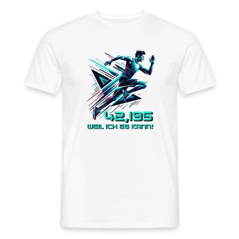 Marathonläufer läuft Marathon 42km - Männer T-Shirt - Weiß - Vorne - AI Model Male 178 dark (178cm)