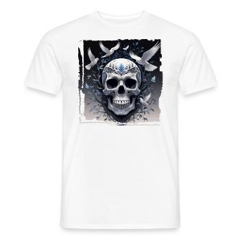 Skull for Women Men Skeleton Gothic Graphic Funny - Men's T-Shirt - white - Front - AI Model Male 178 dark (178cm)