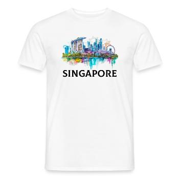 singapore skyline vintage, singapore - Männer T-Shirt - Weiß - Vorne - AI Model Male 178 dark (178cm)