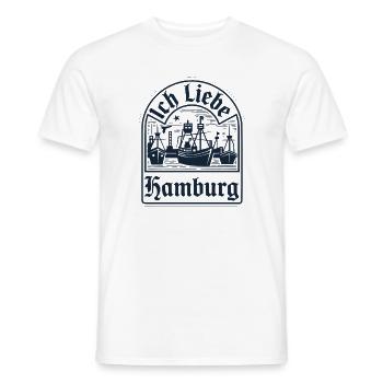 Hamburg - Ich liebe Hamburg! - Männer T-Shirt - Weiß - Vorne - AI Model Male 178 dark (178cm)