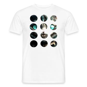 Chat sous le tee-shirt - T-shirt homme - blanc - Devant - AI Model Male 178 dark (178cm)