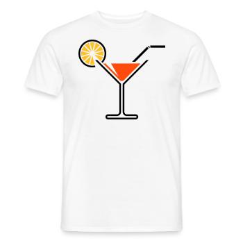 Cocktail / Cocktailglas / Martini + (Orange) - Männer T-Shirt - Weiß - Vorne - AI Model Male 178 dark (178cm)