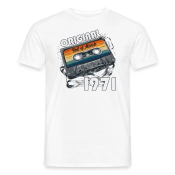 55ème anniversaire cadeau mari cassette mars 1971 - T-shirt homme - blanc - Devant - AI Model Male 178 dark (178cm)