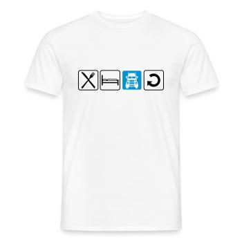 logo manger dormir conduire répéter camion camion camion fe - T-shirt homme - blanc - Devant - AI Model Male 178 dark (178cm)