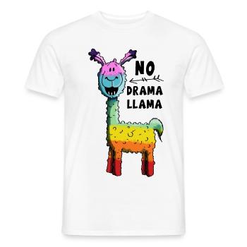 Rainbow No Drama Llama - Lama - Cadeau - T-shirt homme - blanc - Devant - AI Model Male 178 dark (178cm)