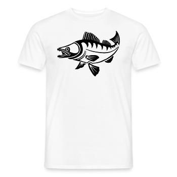 Dernier lancer de pêche au sandre - T-shirt homme - blanc - Devant - AI Model Male 178 dark (178cm)