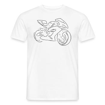 Moto - T-shirt homme - blanc - Devant - AI Model Male 178 dark (178cm)