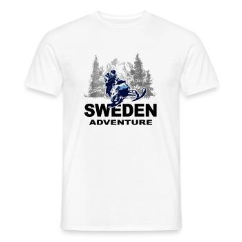 Suède Motoneige - Sverige - Suède - T-shirt homme - blanc - Devant - AI Model Male 178 dark (178cm)