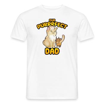 Our Perfect Dad - Cat lovers - Men's T-Shirt - white - Front - AI Model Male 178 dark (178cm)
