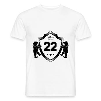 22 nombre d’armoiries - T-shirt homme - blanc - Devant - AI Model Male 178 dark (178cm)