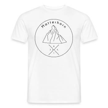 Logo du Cervin Zermatt - T-shirt homme - blanc - Devant - AI Model Male 178 dark (178cm)