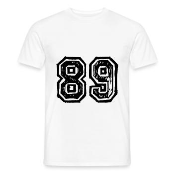 89 number jersey - Men's T-Shirt - white - Front - AI Model Male 178 dark (178cm)