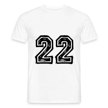 22 Nombre de maillot - T-shirt homme - blanc - Devant - AI Model Male 178 dark (178cm)