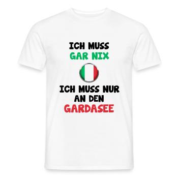 Gardasee Meer Urlaub Sprüche - Männer T-Shirt - Weiß - Vorne - AI Model Male 178 dark (178cm)