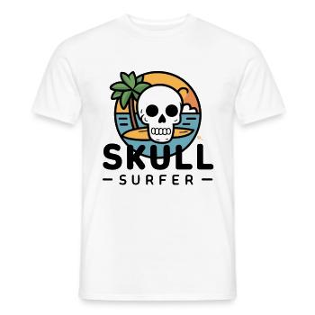 Skull Surfing - Totenkopf mit Surfbrett - Männer T-Shirt - Weiß - Vorne - AI Model Male 178 dark (178cm)