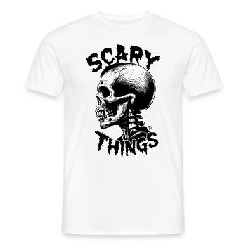 Scary Things - Skull Totenkopf - Männer T-Shirt - Weiß - Vorne - AI Model Male 178 dark (178cm)