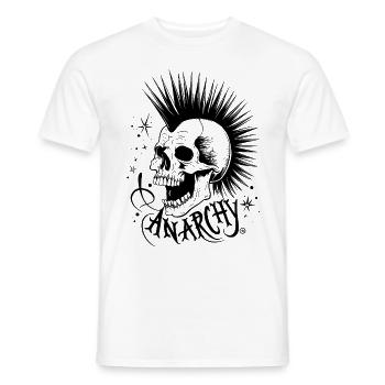 Anarchy Skull - Totenkopf, Punker - Männer T-Shirt - Weiß - Vorne - AI Model Male 178 dark (178cm)