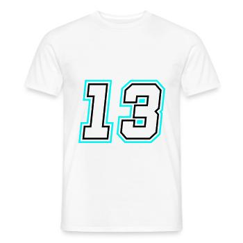 13 symbole de nombre - T-shirt homme - blanc - Devant - AI Model Male 178 dark (178cm)