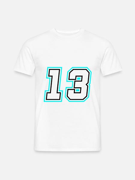 13 Zahl symbol - Männer T-Shirt - Weiß