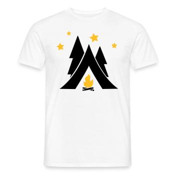 Zelt - Männer T-Shirt - Weiß - Vorne - AI Model Male 178 dark (178cm)