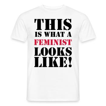 Feminist - T-shirt homme - blanc - Devant - AI Model Male 178 dark (178cm)