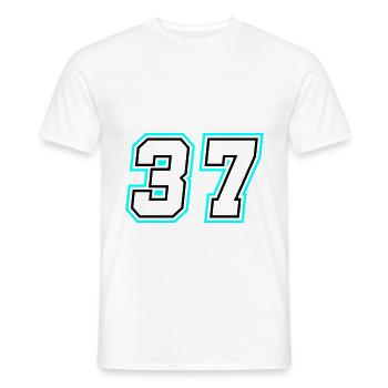 37 symbole de nombre - T-shirt homme - blanc - Devant - AI Model Male 178 dark (178cm)