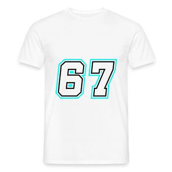 67 Zahl Symbol - Männer T-Shirt - Weiß - Vorne - AI Model Male 178 dark (178cm)