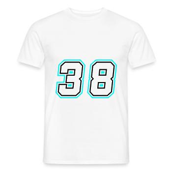 38 number symbol - Men's T-Shirt - white - Front - AI Model Male 178 dark (178cm)