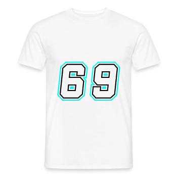 69 Nombre symbole - T-shirt homme - blanc - Devant - AI Model Male 178 dark (178cm)