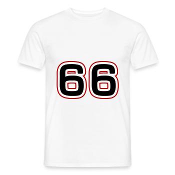 66 number symbol - Men's T-Shirt - white - Front - AI Model Male 178 dark (178cm)
