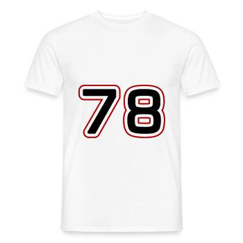 78 number symbol - Men's T-Shirt - white - Front - AI Model Male 178 dark (178cm)