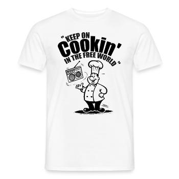 Continuez à cuisiner dans le monde libre - T-shirt homme - blanc - Devant - AI Model Male 178 dark (178cm)