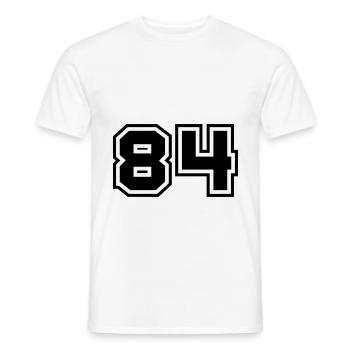 84 number symbol - Men's T-Shirt - white - Front - AI Model Male 178 dark (178cm)