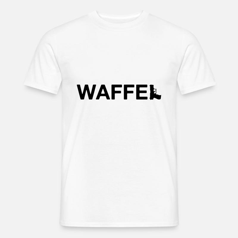 Waffel Waffe - Männer T-Shirt - Weiß