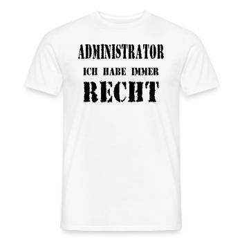 administrateur - T-shirt homme - blanc - Devant - AI Model Male 178 dark (178cm)