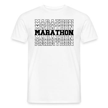 marathon - Mænd T-shirt - hvid - Foran - AI Model Male 178 dark (178cm)