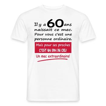 Humour un mec extraordinaire homme - T-shirt homme - blanc - Devant - AI Model Male 178 dark (178cm)