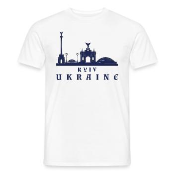 Kiev Skyline Ukraine Kyiv - Men's T-Shirt - white - Front - AI Model Male 178 dark (178cm)