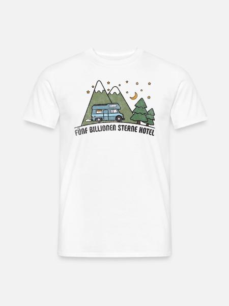 Camper: 5 Billionen Sterne Hotel Camping - Männer T-Shirt - Weiß